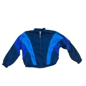 Vintage 90s Reebok Vector Colorblock Windbreaker Navy Blue Purple